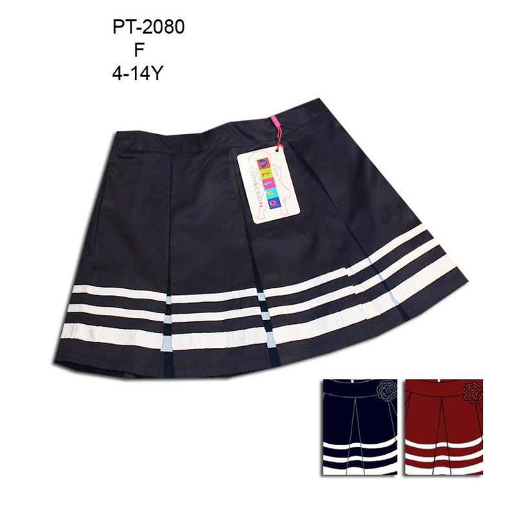 Picture of PT2080 GIRLS 100% COTTON SKIRT WITH BOW